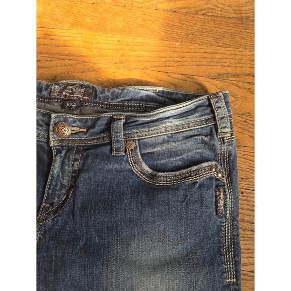 Silver Jeans Womens Size W33 L31 Aiko Mid Boot Cut Dark Wash Some Stretch - Picture 2 of 7